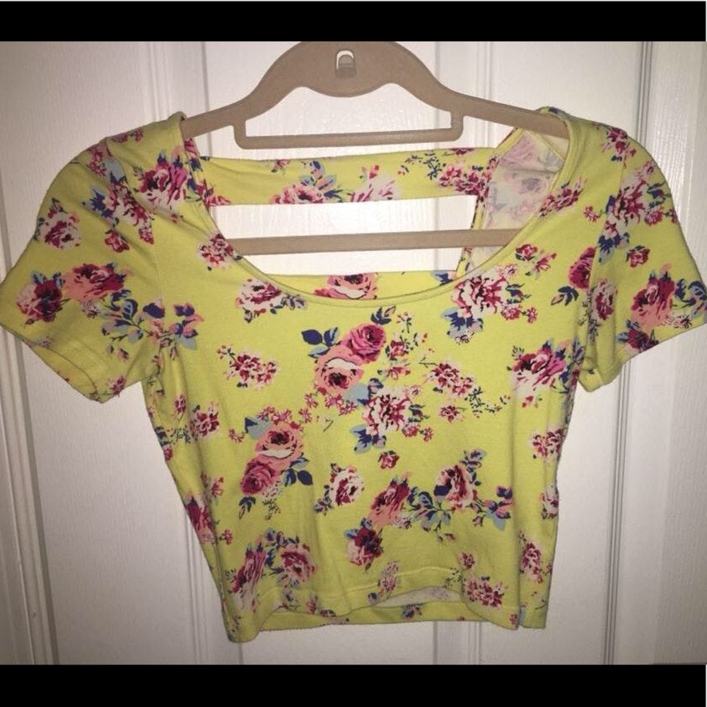 Charlotte Russe Floral Crop Top w/ Open Back